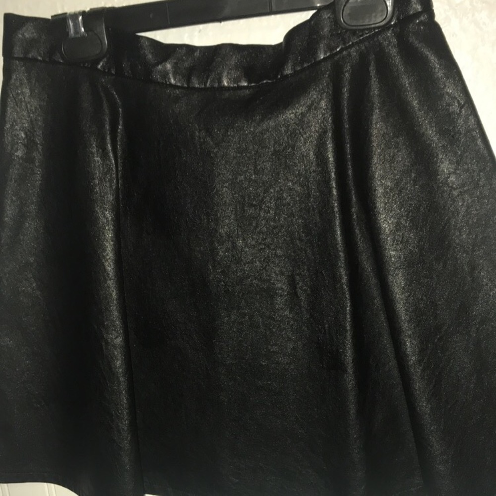 Black leather skirt